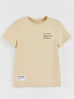Футболка для мальчиков бежевая с надписью - Mark formelle фото 5