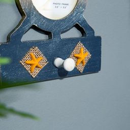 Фоторамка для фотографий настенная с вешалкой Штурвал, дерево, 20?16 см