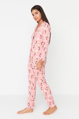 Trendyolmilla Cok Renkli %100 Pamuklu K?s Temal? Orme Pijama Tak?m? THMAW21PT0775