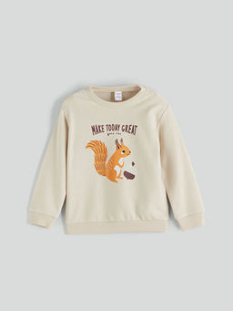 Bask?l? Erkek ?ocuk Sweatshirt ve E?ofman Alt?
