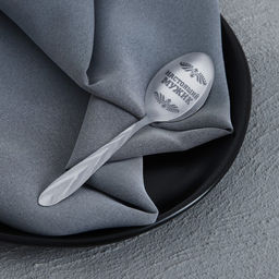 Цена за 2 шт. Ложка чайная с гравировкой Настоящий мужик, на подарочной открытке, 3?14 см