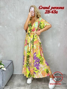 Женское макси платье на запах - Bruno фото 3