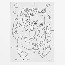 Цена за 2 шт. Аппликация стразами на новый год для детей «Щенок с подарками», А6, набор для творчества