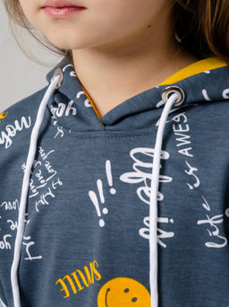 884Д Худи детское "Оранжевые смайлики"