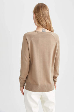 Свитер Relax Fit с круглым вырезом - Defacto фото 7