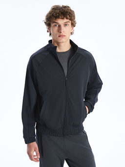 Dik Yaka Uzun Kollu Erkek Fermuarl? Sweatshirt