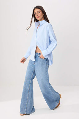 Trendyol Studio Beyaz Ayarlanabilir Oversize Asimetrik Pamuklu Poplin Gomlek TWOAW26GO00106 - Trendyolmilla фото 16