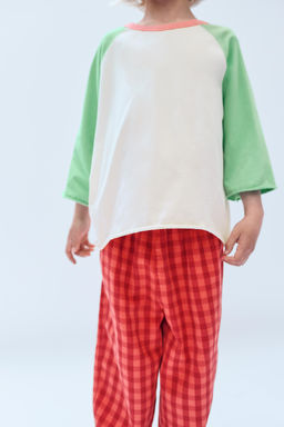 2-14 A?OS/ CAMISETA MANGA RANGL?N CONTRASTE LIMITED EDITION / Verde - Zara фото 2