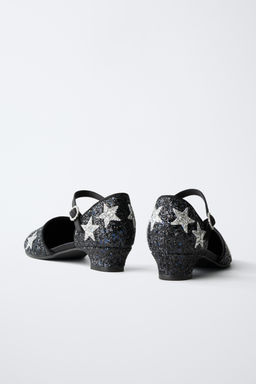 STAR HEEL SHOES WITH GLITTER - Zara фото 5