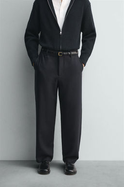 LIMITED EDITION 100% WOOL STRAIGHT-LEG TROUSERS - Zara фото 2