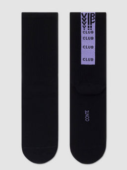 Цена за 2 пары. Носки Теплые CONTE Удлиненные хлопковые носки ACTIVE черный-сиреневый - Conte elegant фото 5