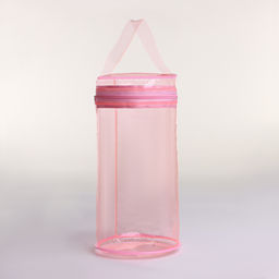 Косметичка на молнии для бассейна, с ручками, прозрачная/розовая