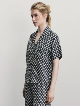 Рубашка из вискозы с принтом / Zarina  фото 4