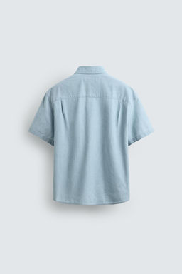 CAMISA CHAMBRAY BOLSILLOS / Azul claro - Zara фото 8