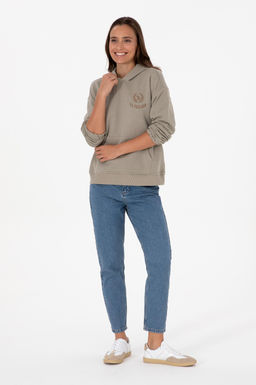 Kad_n A__k Haki Sweatshirt Sepette S_rpriz _ndirim - U.s. polo assn фото 4