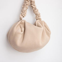 Сумка-мешок на молнии, длинный ремень, цвет бежевый