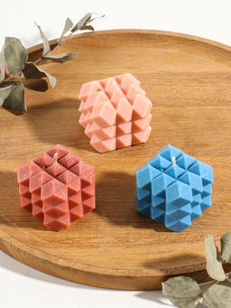 Свеча "Ромбики" 6х6х6 см, соевый воск МИКС