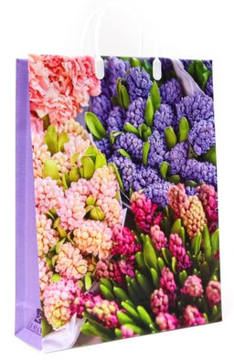 9873 Сумка пластик. BAL 182 (32х42х10см) большая,Гиацинты *20