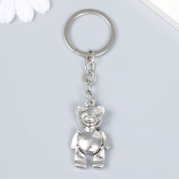 Цена за 12 шт. Брелок металл "Мишка" серебро, лапы двигаются 2,3х1х4 см