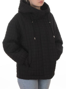 8039 BLACK Куртка стеганная демисезонная женская (100 гр. холлофайбер)