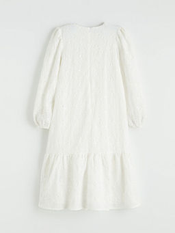 Bisiklet Yaka Fisto Detayl? K?z ?ocuk Elbise