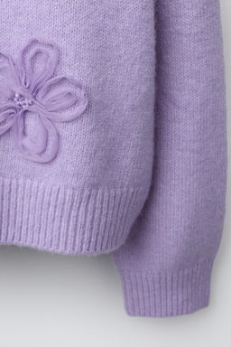 TULLE FLOWER KNIT SWEATER - Zara фото 4