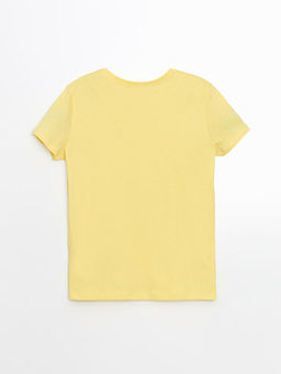 Bisiklet Yaka D?z Penye K?z ?ocuk Ti??rt