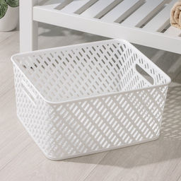 Корзина для хранения «Плетёнка», 35×29×17.5 см, белая