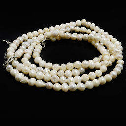 Бусы натуральный крупный жемчуг - камень королев, дарующий любовь и счастье