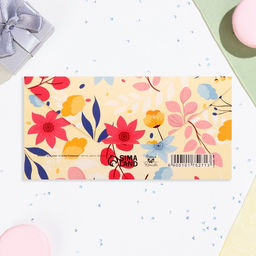 Цена за 10 шт. Конверт для денег С Днём Рождения! листья, цветы, 16х8 см - Дарим красиво фото 3