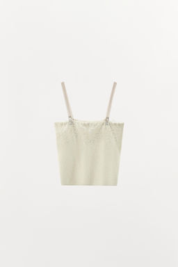 KNIT TOP WITH LACE EMBROIDERY - Zara фото 9
