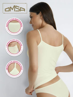 OmD 1221S Soft Майка Топ женская (топ на тонких бретелях), PA - avorio - Omsa фото 4