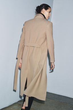 WOOL BLEND BELTED COAT ZW COLLECTION - Zara фото 3