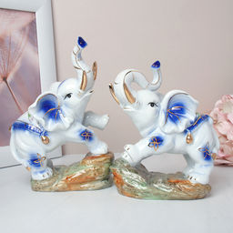 Статуэтки Слоны 2 штуки 17 см / W096 /уп 24/ - ГалеонТрейд фото 3