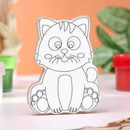 Цена за 2 шт. Раскраска-магнит "Котик", многоразовая, 8х6,5 см