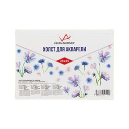 Холст грунтованный на картоне "VISTA-ARTISTA" VCA-2535 акварельный 100% хлопок 25 х 35 см 280 г/кв.м экстра-мелкое зерно мелкозернистый
