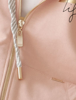 Худи на молнии из премиального футера с золотистой фурнитурой