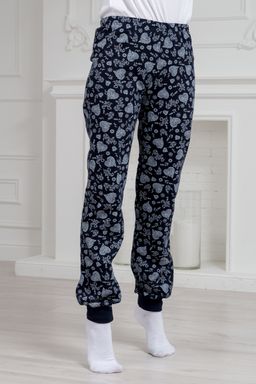 Брюки женские домашние из футера на манжете сердце из цветов - Амадэль фото 4