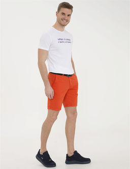 Turuncu Standart Fit Keten Kar___ml_ Bermuda _ort - Pierre cardin фото 2
