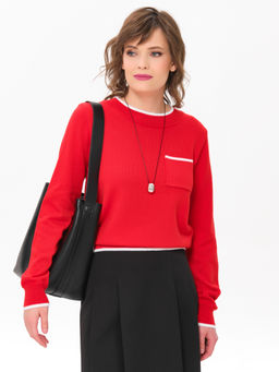 Джемпер вязаный с карманом