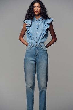 Z.01 MOM FIT COMFORT HIGH-WAIST JEANS - Zara фото 12