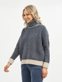 водолазка женская синяя из шерсти - Glenfield фото 3