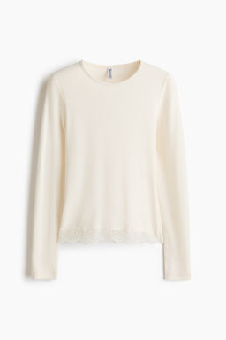 Top de punto con ribete de encaje - H&m фото 2