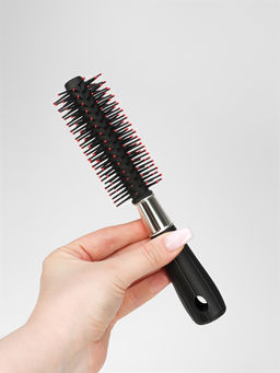 Цена за 12 шт. Брашинг для волос, d=15/42 мм, 19.7 (±1) см, чёрный