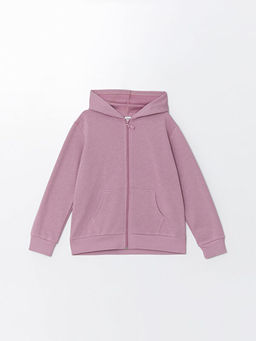Uzun Kollu K?z ?ocuk Fermuarl? Sweatshirt