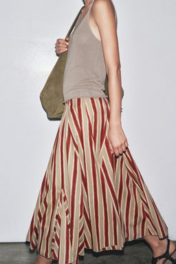ZW COLLECTION STRIPED MIDI SKIRT - Zara фото 5