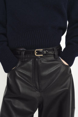100% LEATHER BELT WITH METAL BUCKLE - Zara фото 6