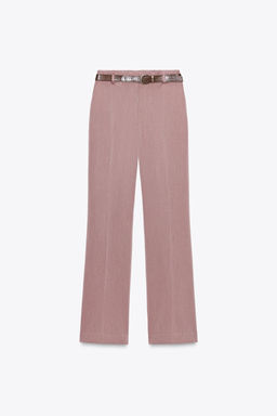 STRAIGHT-LEG TROUSERS WITH BELT - Zara фото 5