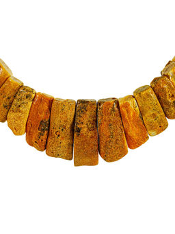 Необычное эффектное колье из натурального янтаря Помпеи