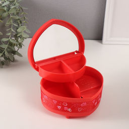 Шкатулка музыкальная механическая «Нежные розы», пластик, красная, 12×13.5×10.5 см